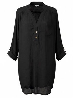 WearAbouts Oversized Long  V Neck Sleeve Black Tunjc Dress Womens size M